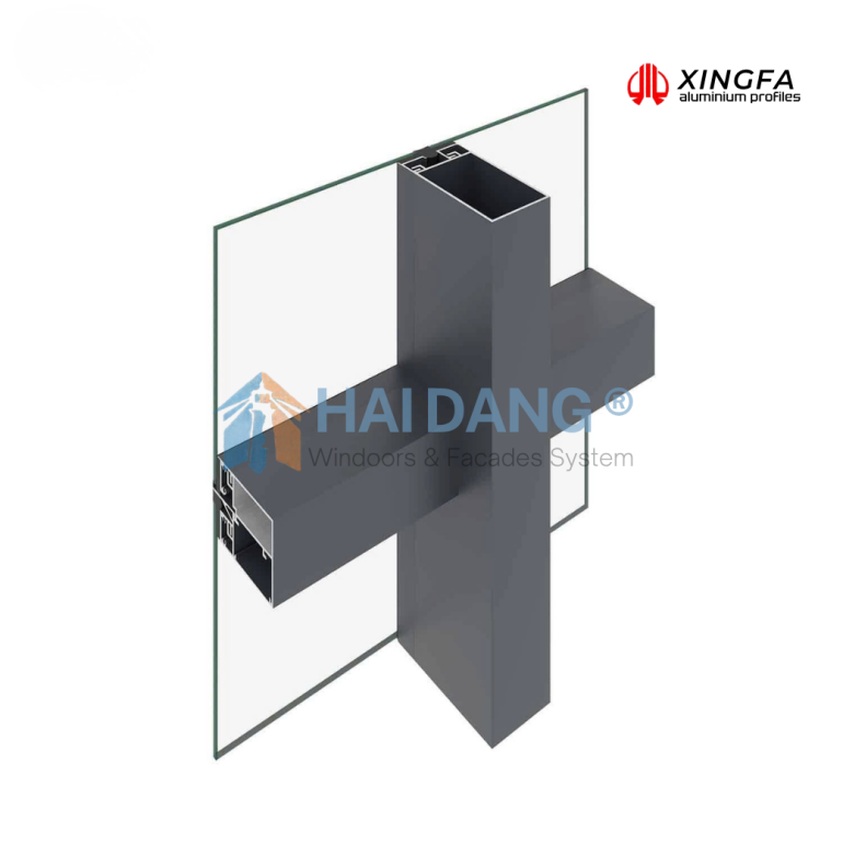 VÁCH MẶT DỰNG XINGFA HỆ 65 - GIẤU ĐỐ VÀ LỘ ĐỐ